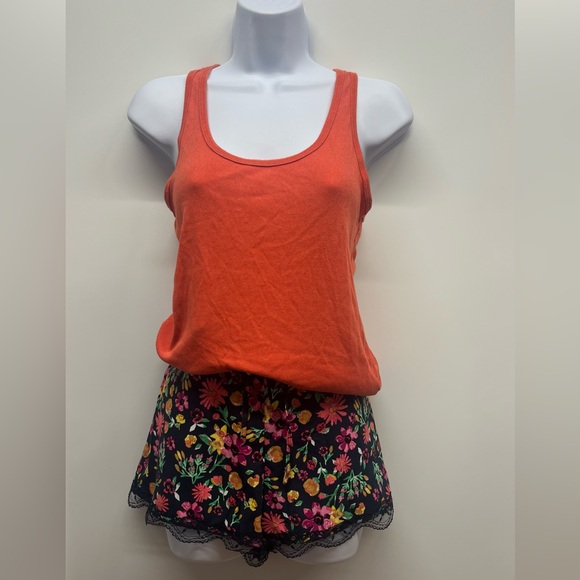Floral Shorts With Lace Trim- Tank not included - Picture 1 of 8